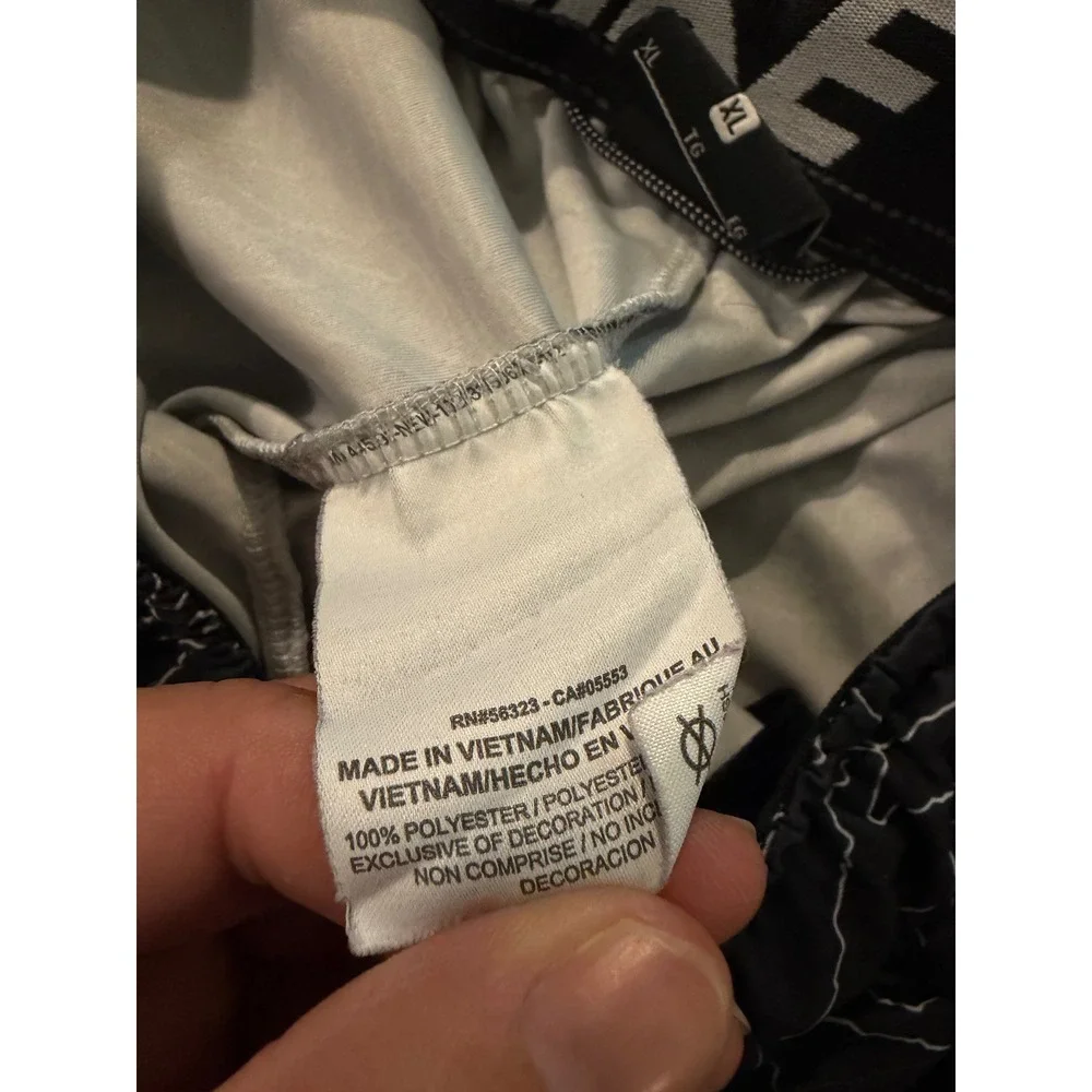 Nike Boys XL Dri-FIT Basketball Shorts Black White Topo Map Print Swoosh Logo